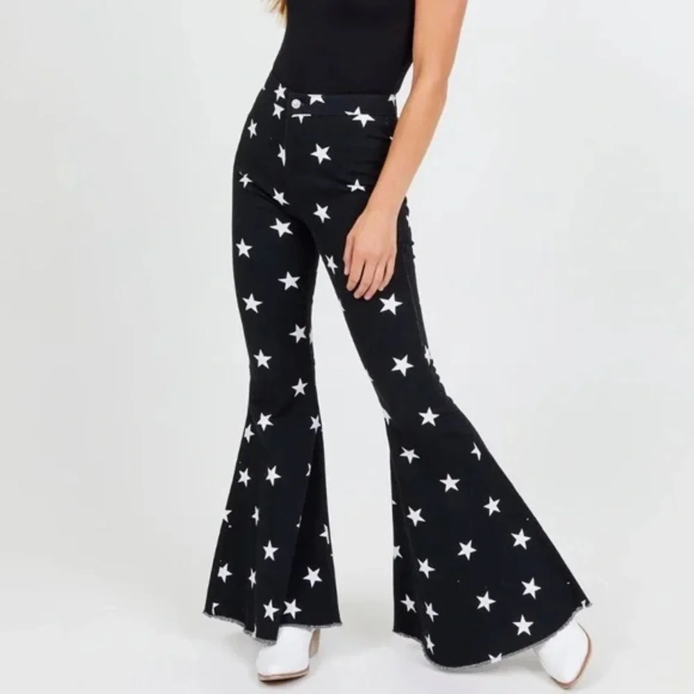 ALTAR’D STATE STARRY HIGH RISE FLARE JEANS - Picture 1 of 10